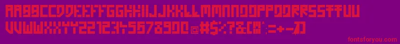 Czcionka HOMON    – czerwone czcionki na fioletowym tle