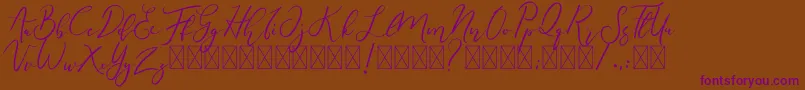 Honabite-Schriftart – Violette Schriften auf braunem Hintergrund