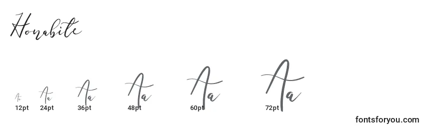 Honabite Font Sizes