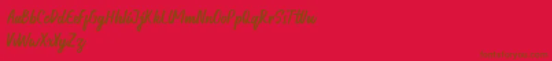 Honest demo Font – Brown Fonts on Red Background