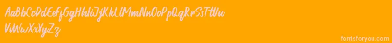 Honest demo-Schriftart – Rosa Schriften auf orangefarbenem Hintergrund