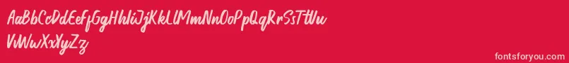 Honest demo Font – Pink Fonts on Red Background
