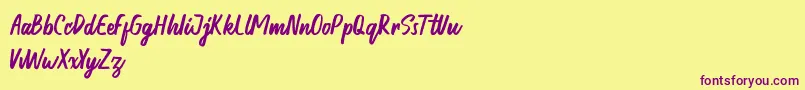 Honest demo Font – Purple Fonts on Yellow Background