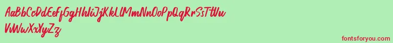 Honest demo Font – Red Fonts on Green Background