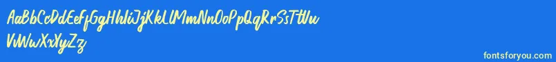 Honest demo Font – Yellow Fonts on Blue Background