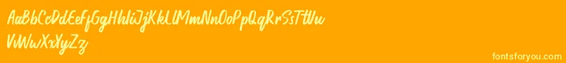 Honest demo Font – Yellow Fonts on Orange Background