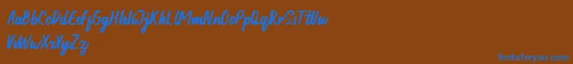 Honest demo Font – Blue Fonts on Brown Background