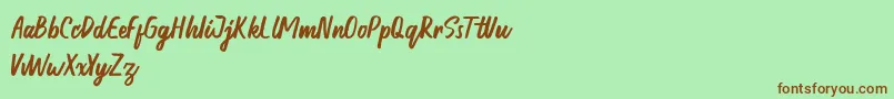 Honest demo Font – Brown Fonts on Green Background