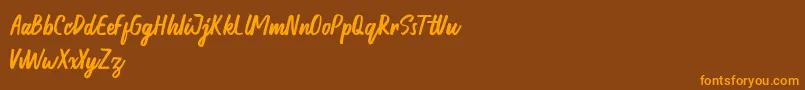 Honest demo Font – Orange Fonts on Brown Background