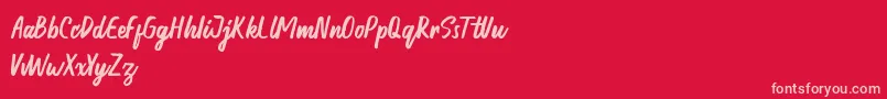 Honest demo-Schriftart – Rosa Schriften auf rotem Hintergrund