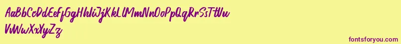 Honest demo Font – Purple Fonts on Yellow Background