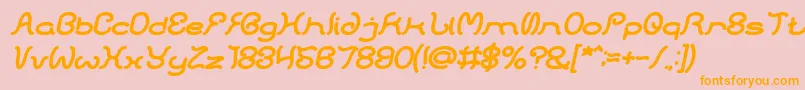 HONESTLY BOLD ITALIC Font – Orange Fonts on Pink Background