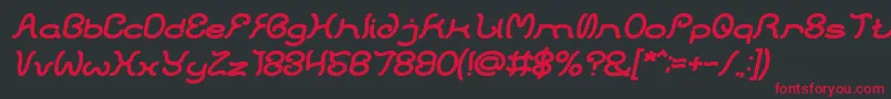 Czcionka HONESTLY BOLD ITALIC – czerwone czcionki na czarnym tle