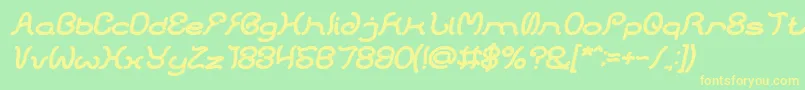 HONESTLY BOLD ITALIC Font – Yellow Fonts on Green Background