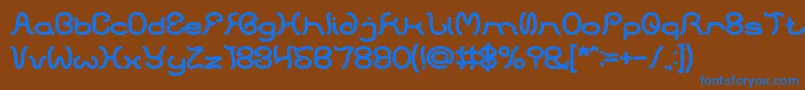 フォントHONESTLY BOLD – 茶色の背景に青い文字