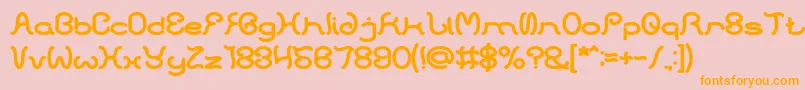 Police HONESTLY BOLD – polices orange sur fond rose