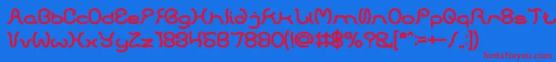 フォントHONESTLY BOLD – 赤い文字の青い背景