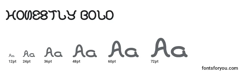 HONESTLY BOLD Font Sizes
