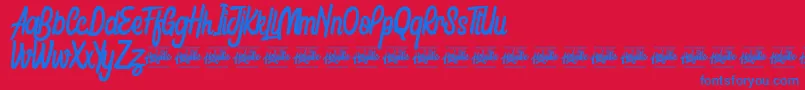 Honestly Brigtea Font – Blue Fonts on Red Background