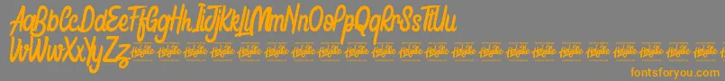Honestly Brigtea Font – Orange Fonts on Gray Background