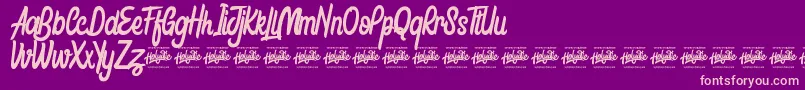 Honestly Brigtea Font – Pink Fonts on Purple Background