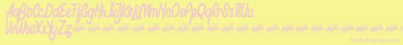 Honestly Brigtea Font – Pink Fonts on Yellow Background