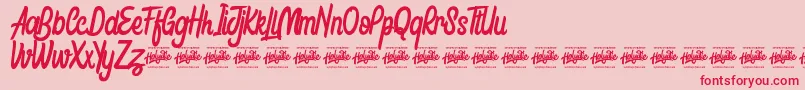 Honestly Brigtea Font – Red Fonts on Pink Background