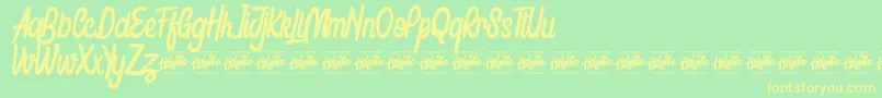 Honestly Brigtea Font – Yellow Fonts on Green Background