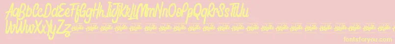 Honestly Brigtea Font – Yellow Fonts on Pink Background