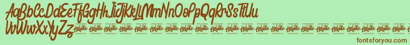 Honestly Brigtea Font – Brown Fonts on Green Background