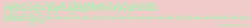 Honestly Brigtea Font – Green Fonts on Pink Background