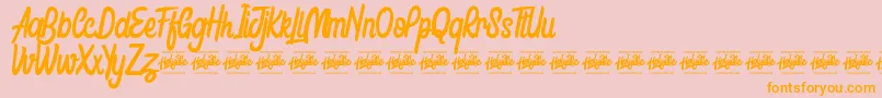 Honestly Brigtea Font – Orange Fonts on Pink Background