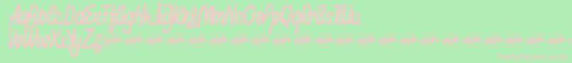 Honestly Brigtea Font – Pink Fonts on Green Background