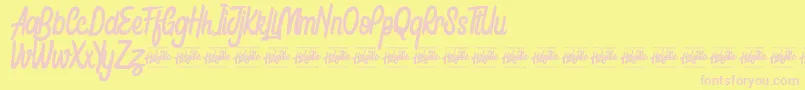 Шрифт Honestly Brigtea – розовые шрифты на жёлтом фоне