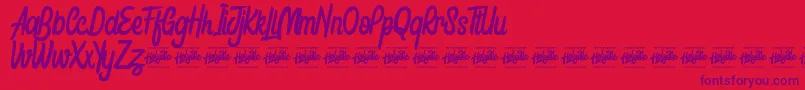 Honestly Brigtea Font – Purple Fonts on Red Background