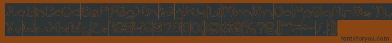 HONESTLY HOLLOW INVERSE-Schriftart – Schwarze Schriften auf braunem Hintergrund