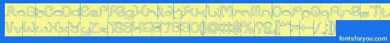 HONESTLY HOLLOW INVERSE Font – Yellow Fonts on Blue Background