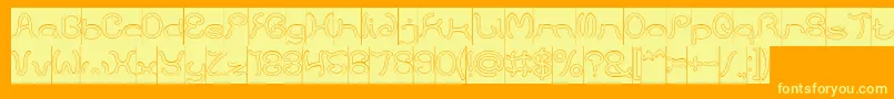 Fonte HONESTLY HOLLOW INVERSE – fontes amarelas em um fundo laranja