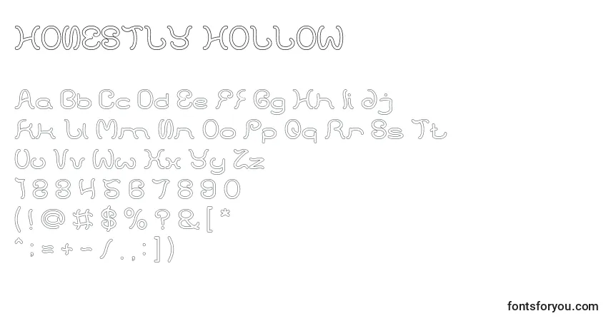 Schriftart HONESTLY HOLLOW – Alphabet, Zahlen, spezielle Symbole