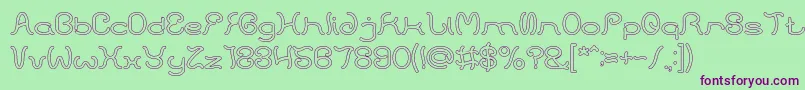 HONESTLY HOLLOW Font – Purple Fonts on Green Background
