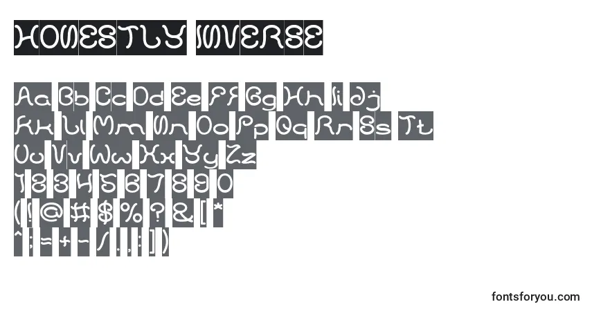 HONESTLY INVERSE-fontti – aakkoset, numerot, erikoismerkit