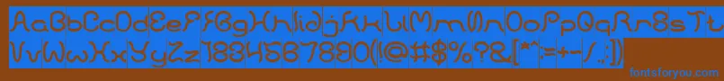 フォントHONESTLY INVERSE – 茶色の背景に青い文字