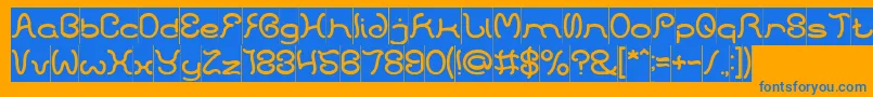 フォントHONESTLY INVERSE – オレンジの背景に青い文字