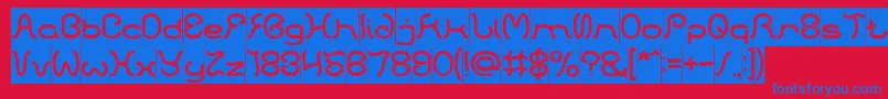 フォントHONESTLY INVERSE – 赤い背景に青い文字