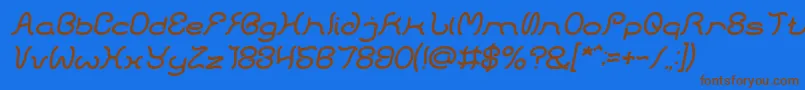 Шрифт HONESTLY ITALIC – коричневые шрифты на синем фоне