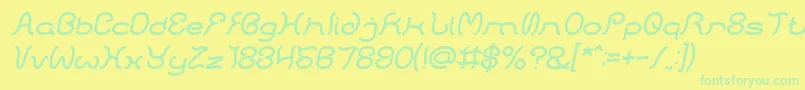 HONESTLY ITALIC Font – Green Fonts on Yellow Background