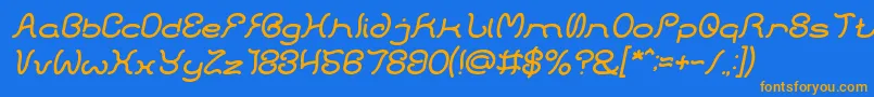 HONESTLY ITALIC Font – Orange Fonts on Blue Background