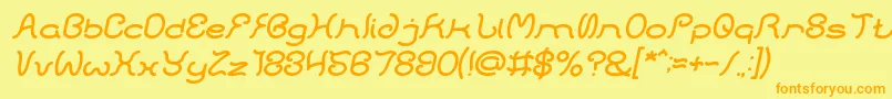 HONESTLY ITALIC Font – Orange Fonts on Yellow Background