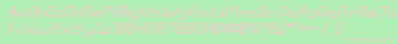 HONESTLY ITALIC Font – Pink Fonts on Green Background