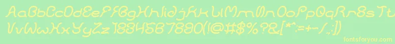 HONESTLY ITALIC Font – Yellow Fonts on Green Background